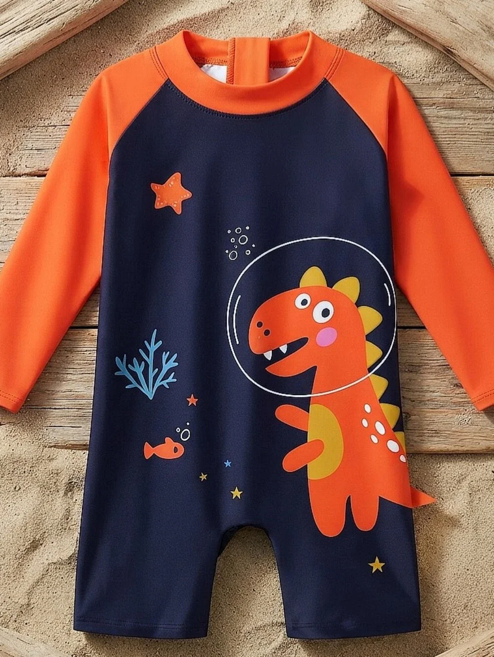 Toddler Boys Rash Guard Swimsuit Long Sleeve One Piece Bathing Suit 12-18 Months